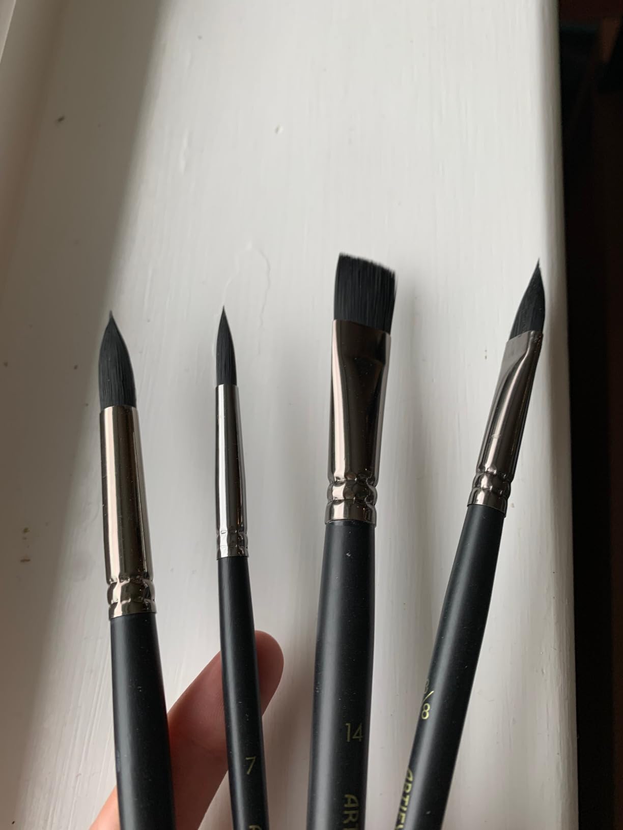 ARTIFY 12 PCS Watercolor Brushes Set, Premium Bionic Hair Brushes for Watercolor, Gouache, Fluid Acrylic - Detail, Round, Flat, Cat's Tongue, Liner customer photo 2
