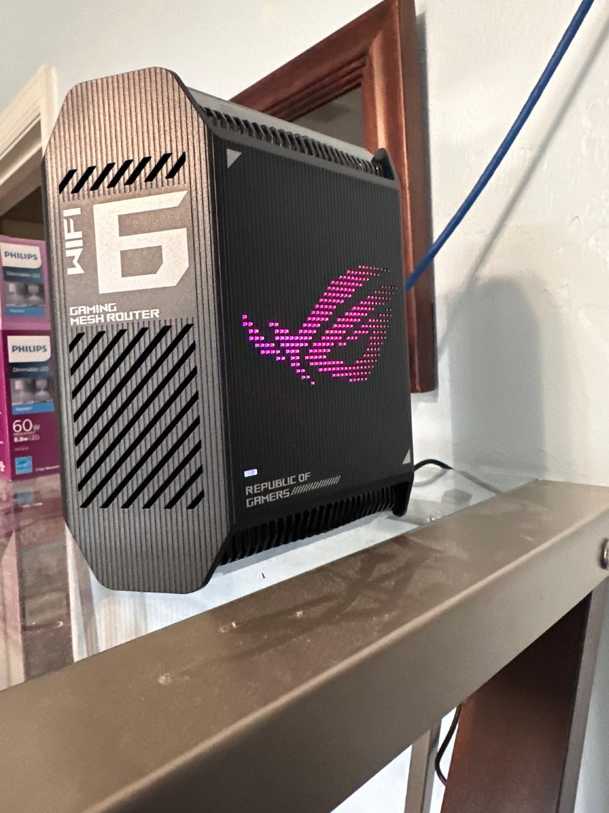 ASUS ROG Rapture GT6 (2PK) AX10000 Tri-Band WiFi 6 Gaming Mesh System, Covers up to 5,800 sq ft, 2.5 Gbps Port, Triple-Level Game Acceleration, UNII 4, Free Lifetime Internet Security, Black customer photo 2