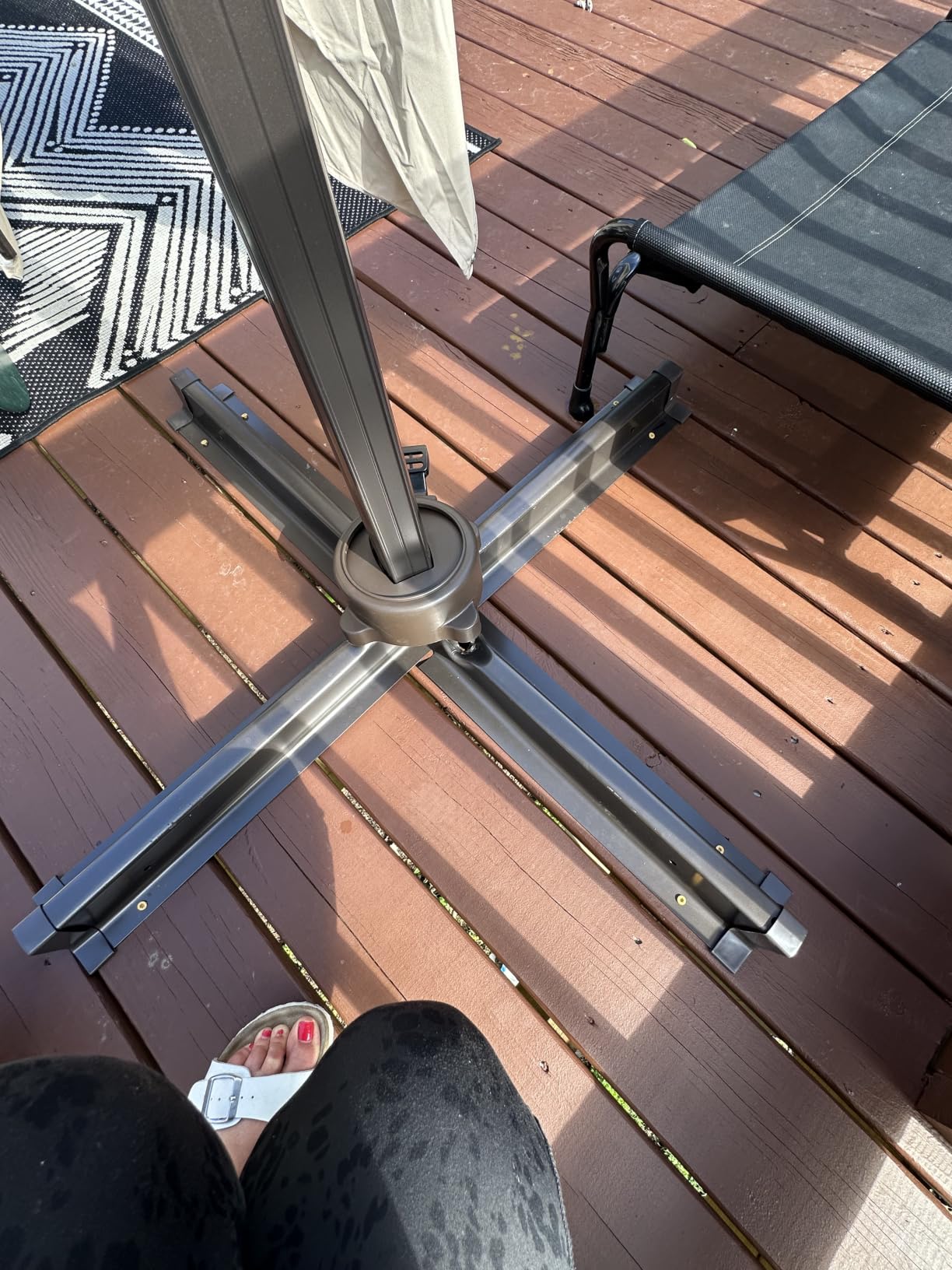 10x13FT Cantilever Patio Umbrella, Double Top 360° Rotation, Beige customer photo 1