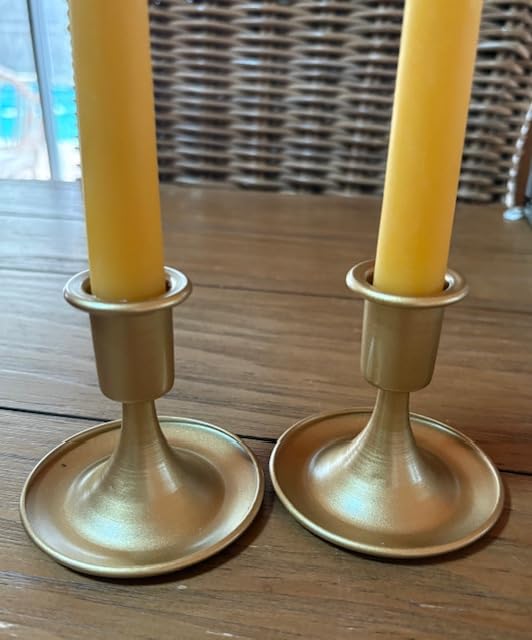 Romadedi Gold Taper Candle Holders, Set of 2, Christmas, Wedding Decor customer photo 2