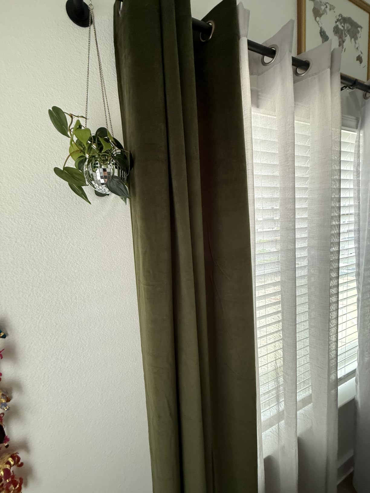Linen Total Blackout Curtains for Bedroom Living Room 84 Inch, Cream customer photo 2