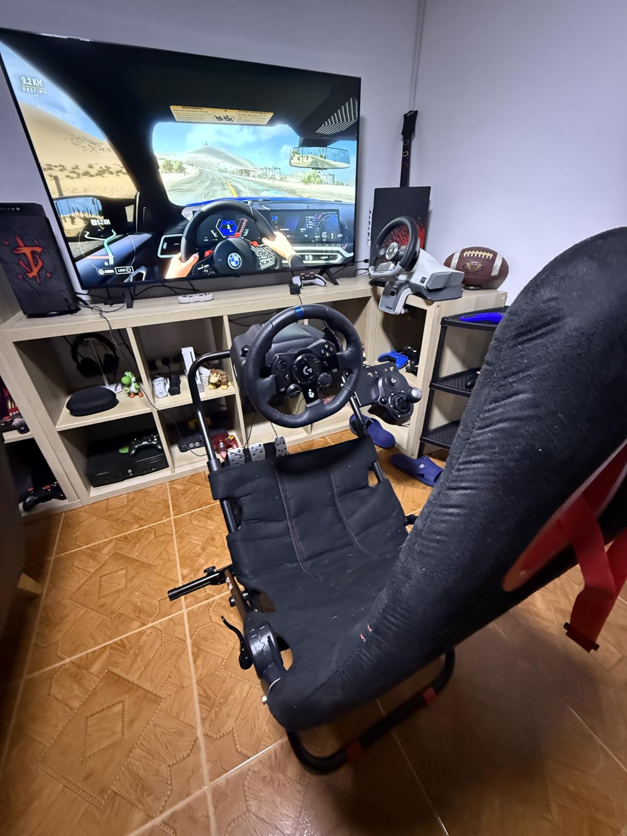 RACGTING Racing Simulator Cockpit for G920 G29 G923, Foldable Racing Simulator for Thrustmaster T248X T248 T300 T150 458 TX PS5 PS4 PC (Black) customer photo 1