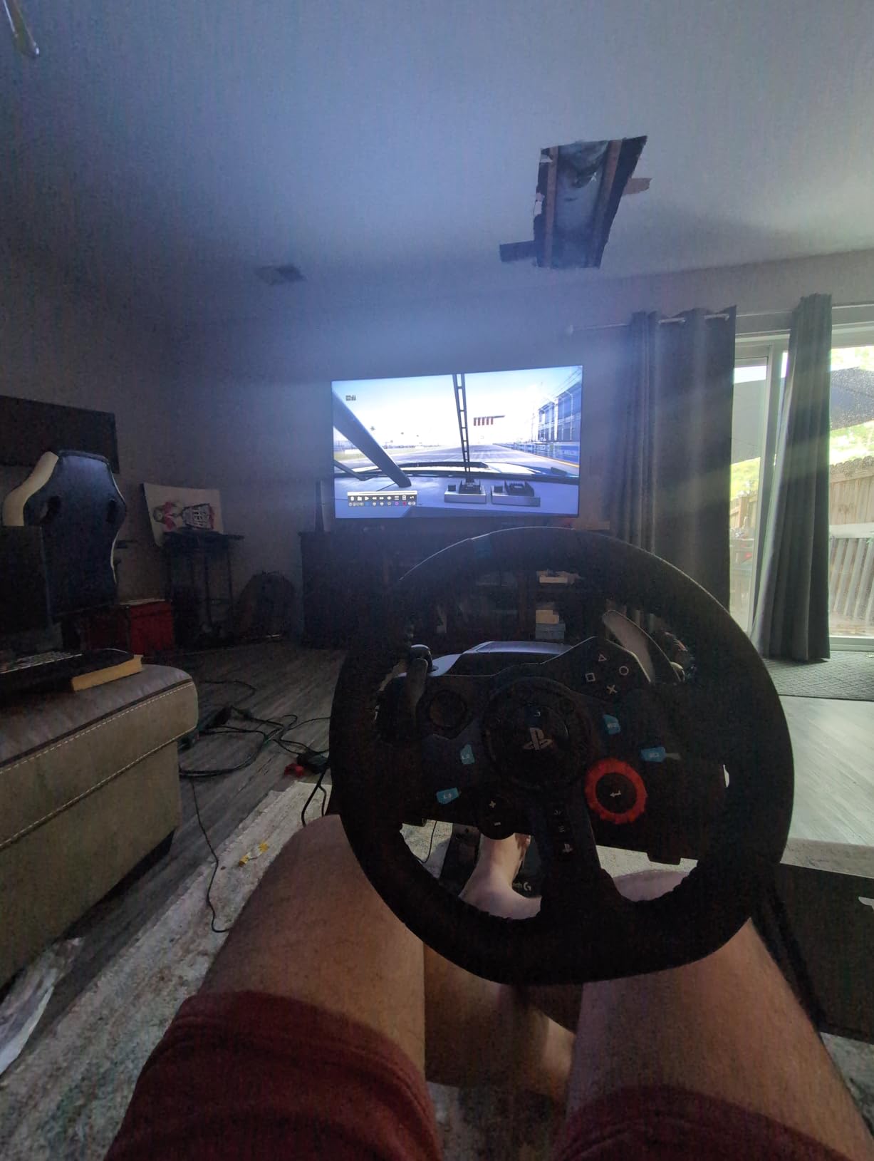RACGTING Racing Simulator Cockpit for G920 G29 G923, Foldable Racing Simulator for Thrustmaster T248X T248 T300 T150 458 TX PS5 PS4 PC (Black) customer photo 2