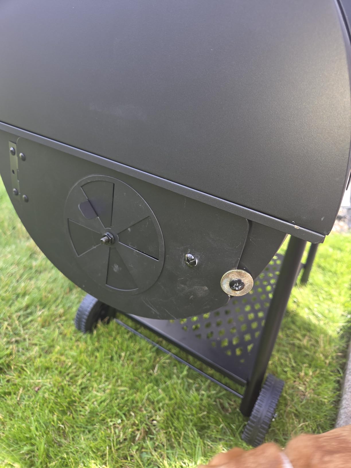 Royal Gourmet 30-Inch Charcoal Grill with Offset Smoker, Wood-Painted Table | CC1830W Outdoor Smoker Grill, 811 Sq. In., Front Table, Adjustable Fire Grates, for Outdoor Barbecue Event, Black customer photo 2