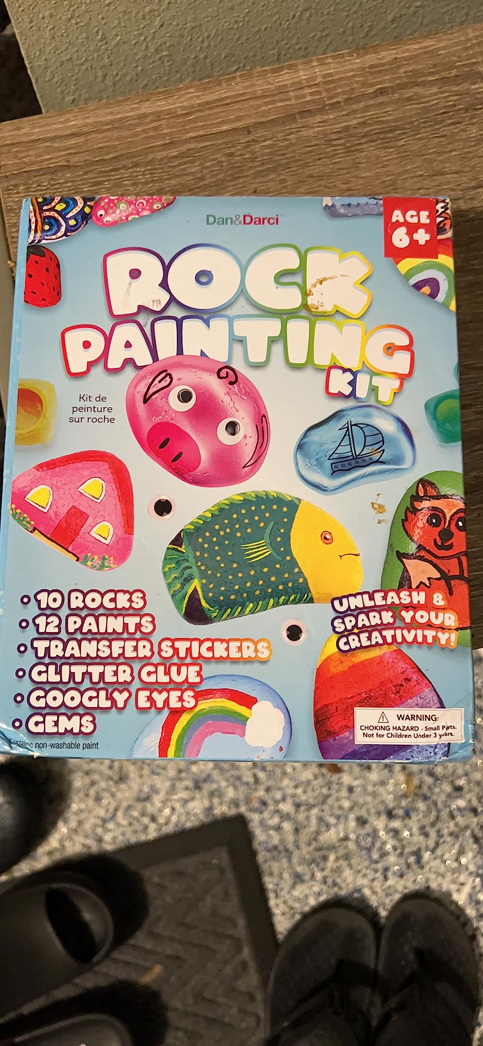 Dan&Darci Kids Rock Painting Kit - Glow in The Dark - Gifts Arts & Crafts for Boys and Girls Ages 6-12 - Craft Activities Kits - Creative Art Toys for 6, 7, 8, 9, 10, 11 & 12 Year Old Kid customer photo 1