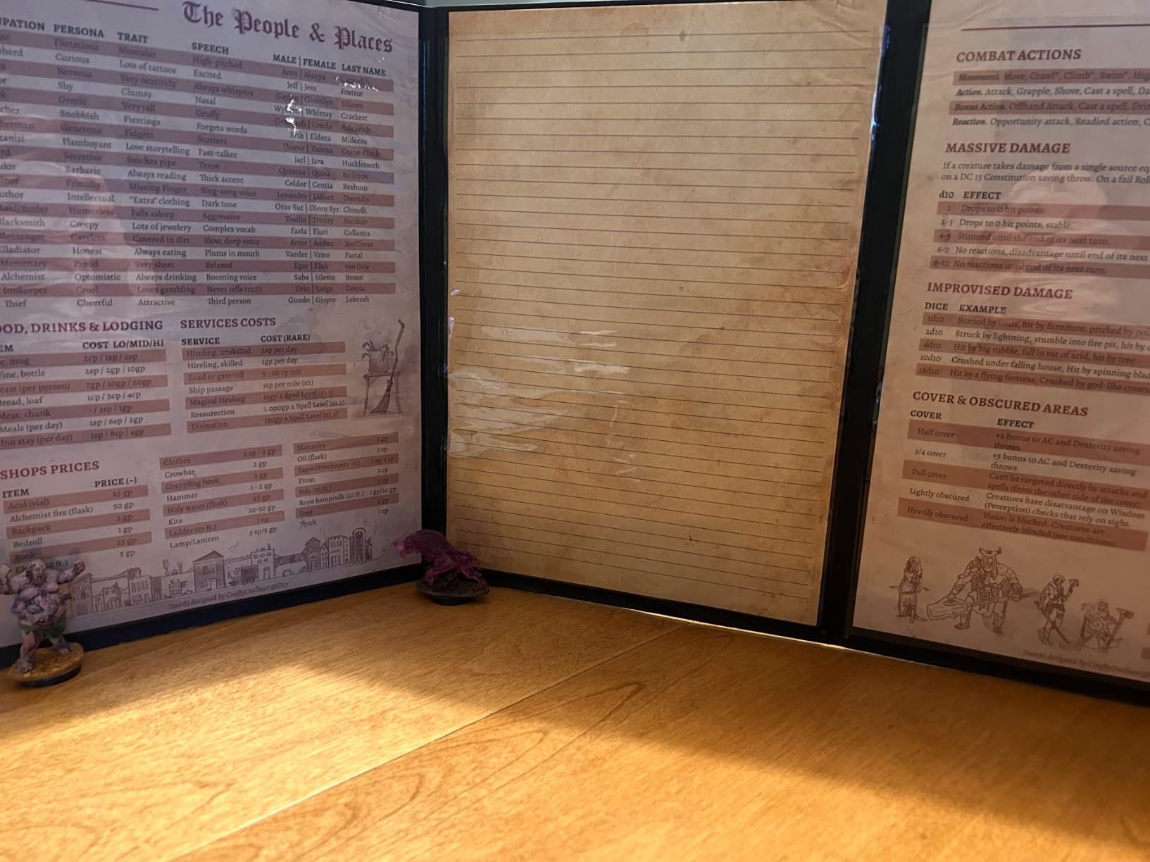 DND DM Screen 5e - D&D Dungeon Master Screen 3D Faux Leather with Customizable Inserts - Dungeons & Dragons GM / Game Master Accessories Gift for Man or Woman. Hide Dice Rolls, Maps & Books (Bronze). customer photo 2