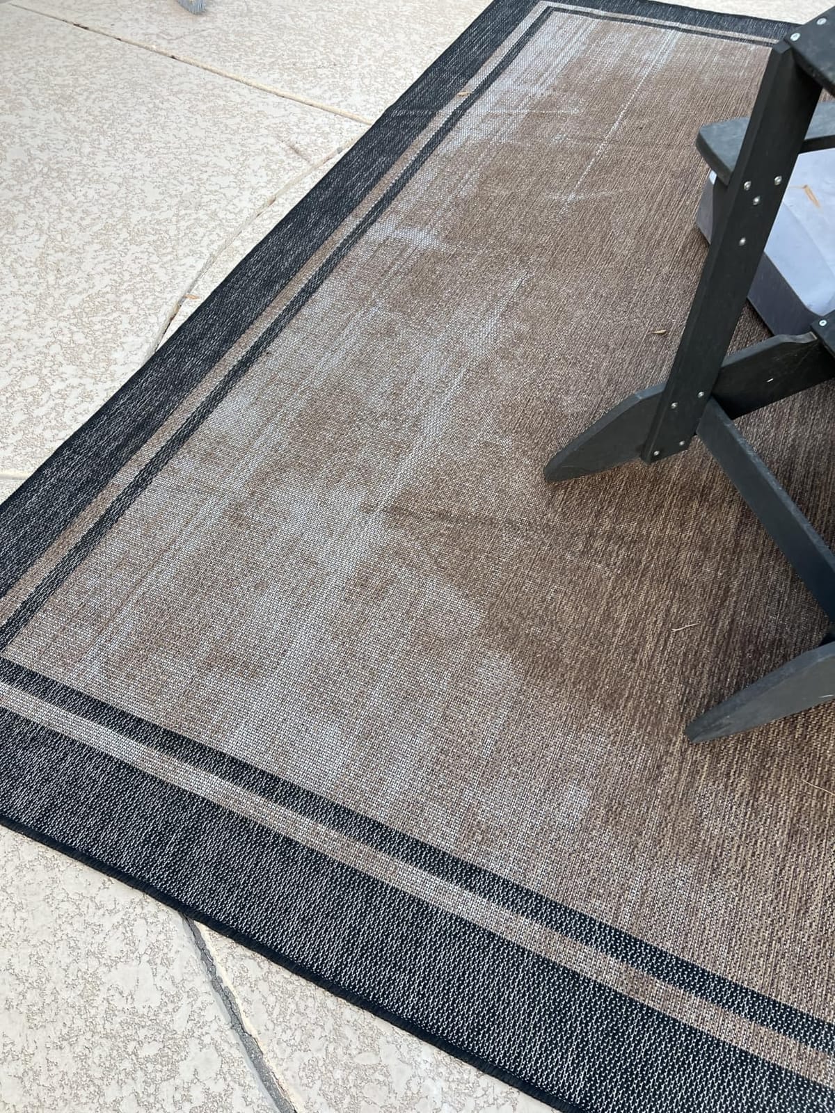 CAMILSON Outdoor Rug 5x7, Modern Outside Rugs for Patios Porches Waterproof Durable Washable Non-Shedding, Easy-to-Clean Indoor Outdoor Area Carpet (5 x 7, Bordered - Blue/White) customer photo 2