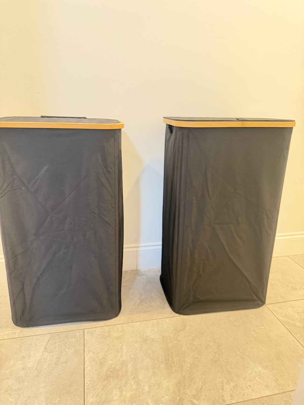 IEGrow Laundry Hamper with Lid,110L Laundry Basket with Mesh Bags,Black customer photo 1