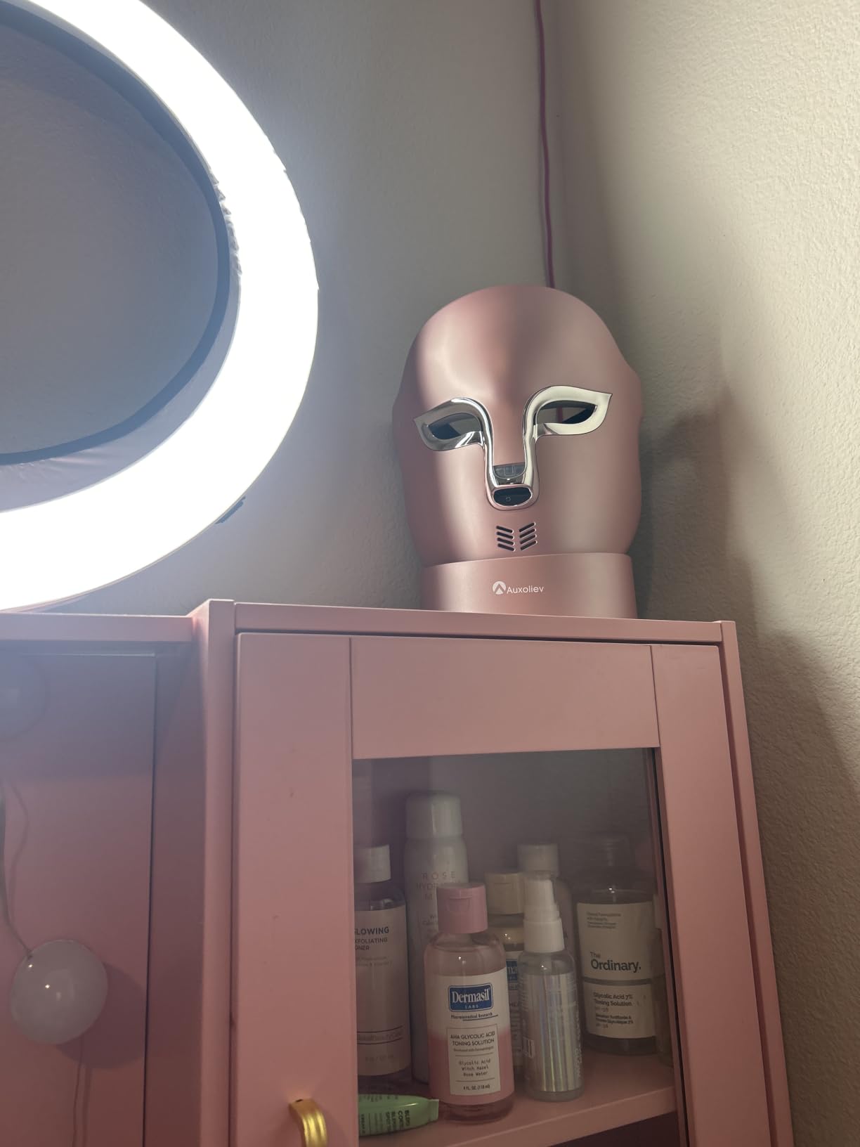 FSA Red Light Therapy Mask for Face : Acne Removal,Wrinkles Redness,Wirless Remote,Salon Grade HSA Infrared Face Mask, Anti Aging Skincare for Home,2000mAh Rechargeable Led Light Therapy Facial Mask customer photo 2