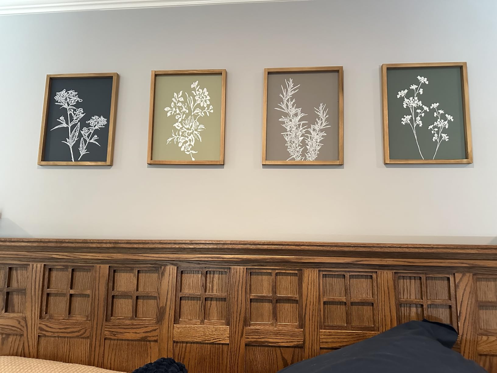 Framed Boho Wall Art Set of 4 for Wooded Minimalist Botanical Print Wall Art for Rustic Vintage Farmhouse Home Kitchen Wall Decor (Brown, 11x14) customer photo 1