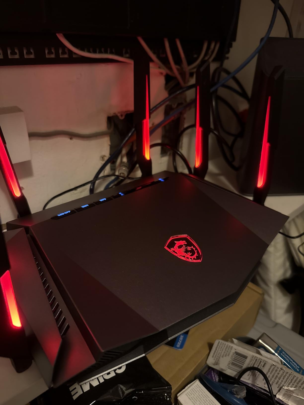 MSI Radix AXE6600 WiFi 6E Tri-Band Gaming Router, AI QoS, RGB, 1.8GHz Quad-Core Processor, MU-MIMO, Tri Band Gigabit Wireless, 8-Stream, High Speed Long Range Gaming Router customer photo 1