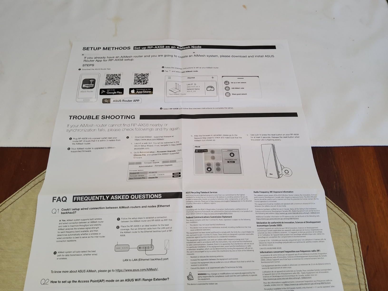 ASUS RP-AX58 AX3000 Dual Band WiFi 6 Range Extender, AiMesh Extender for Seamless mesh WiFi customer photo 1
