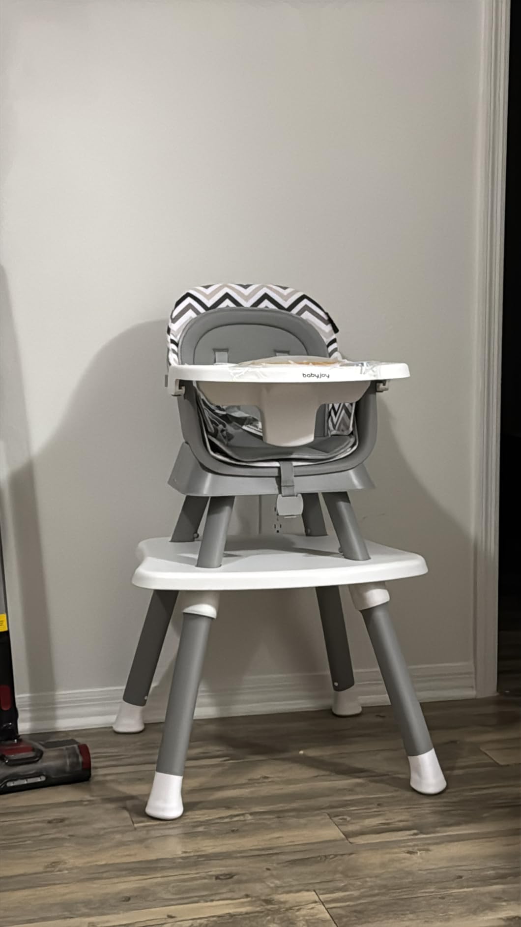 BABY JOY Baby High Chair, 8 in 1 Convertible Highchair for Babies & Toddlers | Booster Seat | Table and Chair Set | Building Block Table | Toddler Chair with Safety Harness, Removable Tray (Gray) customer photo 2