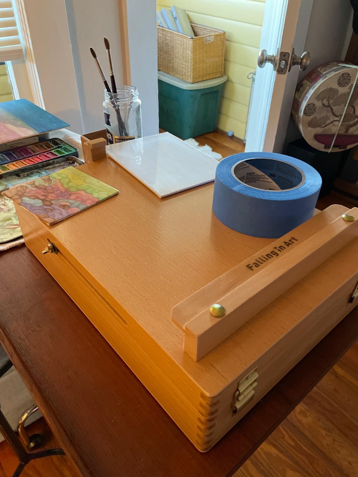Falling in Art Wooden Tabletop Easel, Beech Wood Sketchbox Desktop Easel customer photo 2