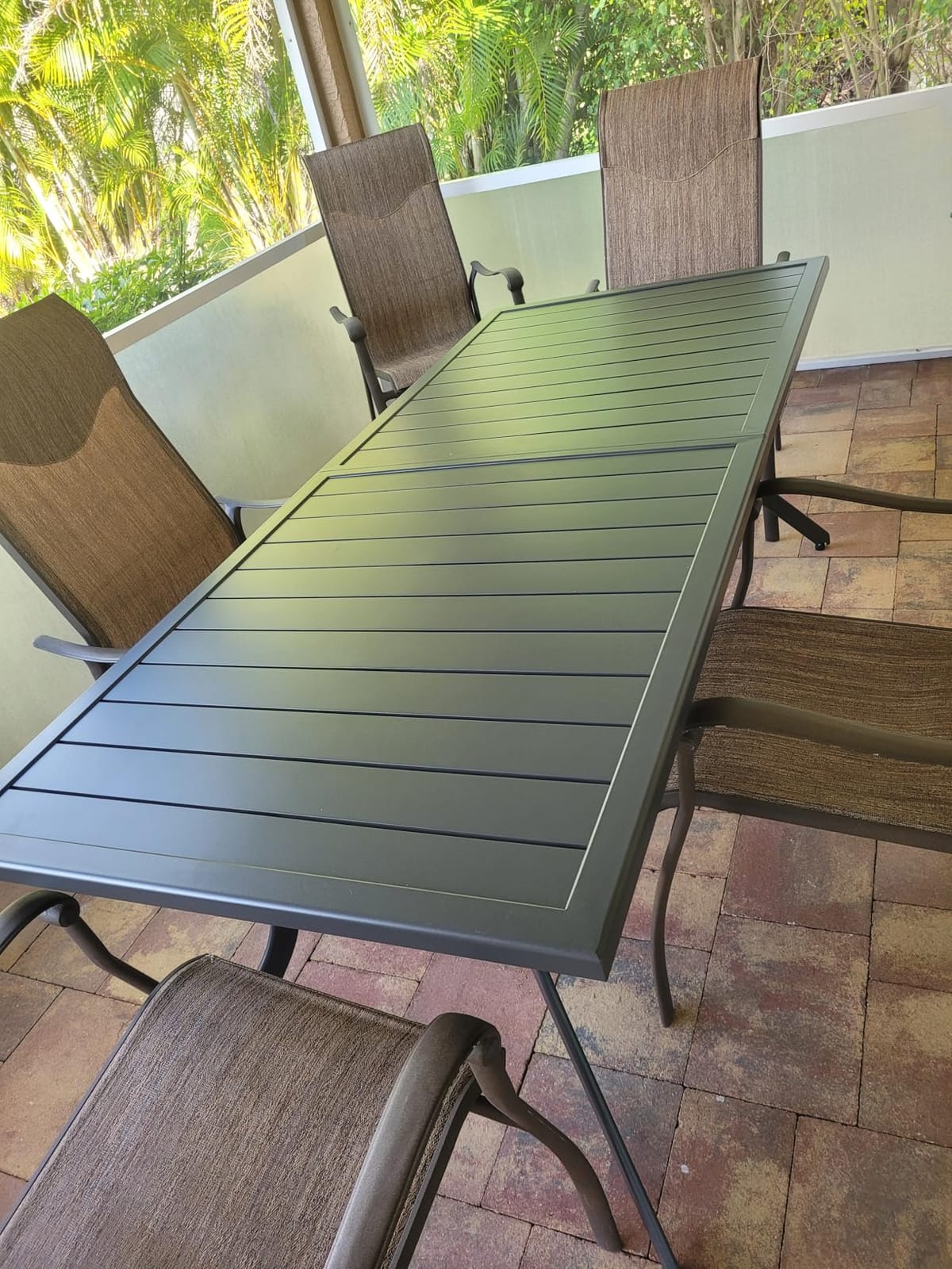 PURPLE LEAF Patio Dining Table for 10, All Aluminum Frame Height Adjustable customer photo 1