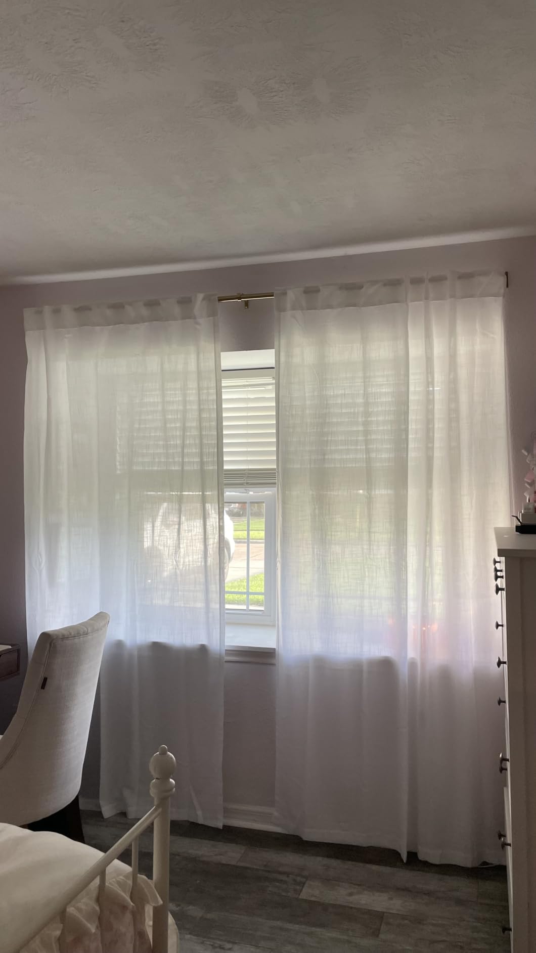 Cream Linen Back Tab Curtains 84 Inch Length for Living Room 2 Panel Set Neutral Modern Farmhouse Window Privacy Semi Sheer Linen Drapes Rustic Pinch Pleated Look Curtain Natural Ivory Colored customer photo 2