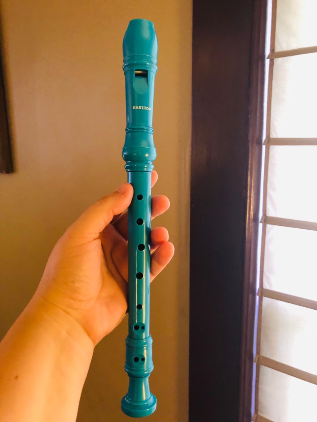 EAST TOP Soprano Recorder for Kids Beginners, 8 Hole Plastic German Fingering Flute Recorder 3 Piece with Cleaning stick, Cotton pouch, Fingering Chart, Colorful box (Ivory), as a gift customer photo 1