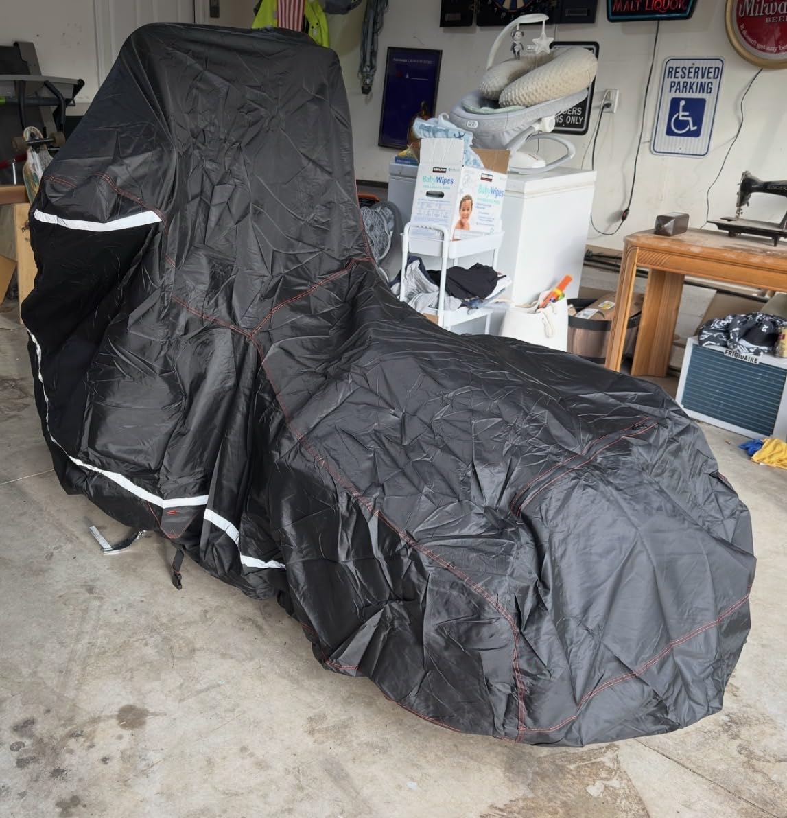 Motorcycle Cover 600D Heavy Duty All Season Universal Weather Waterproof Sun Outdoor Protection Durable Night Reflective& 96