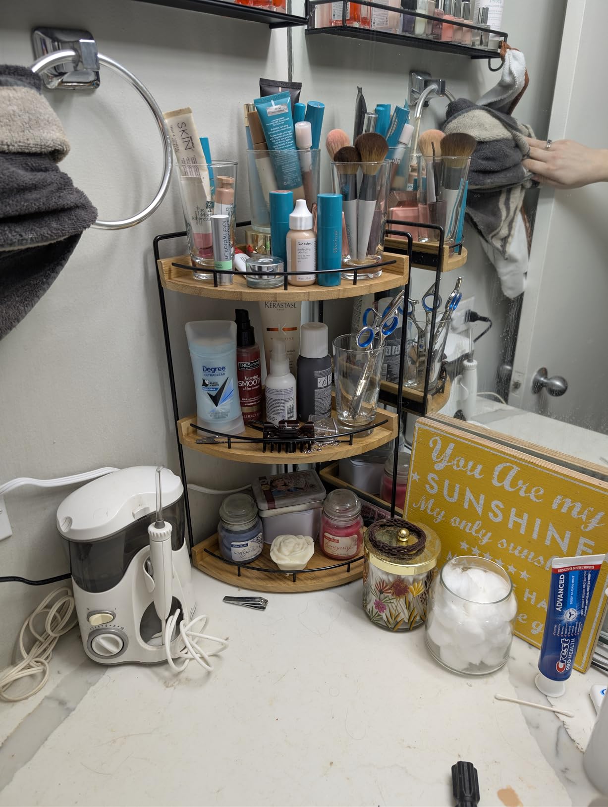 Dorhors Corner Bathroom Organizer Countertop,Vanity Counter Storage Shelf customer photo 2