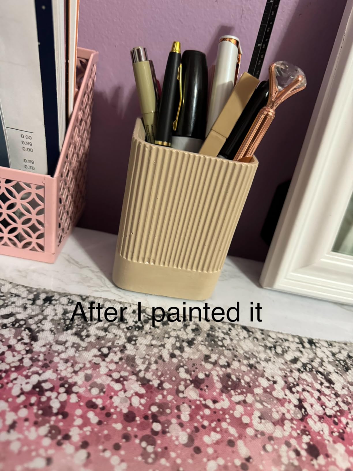 KIBAGA Aesthetic Pen Holder for Desk - Modern Concrete Pencil Holder & Cup customer photo 1