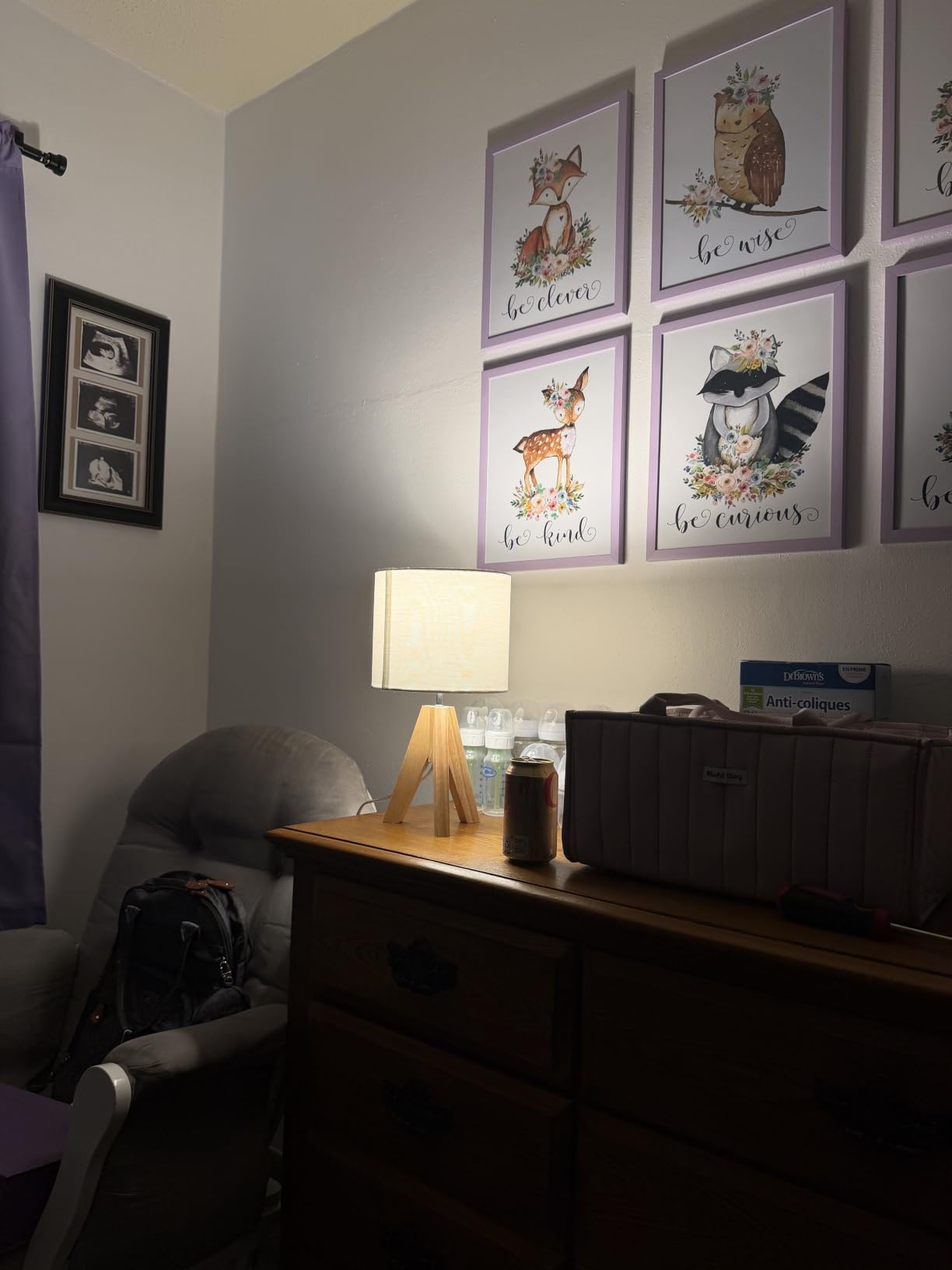 EDISHINE Tripod Table Lamp, Small Cute Bedside Lamp, 14.2 Inch, E26 Base customer photo 1
