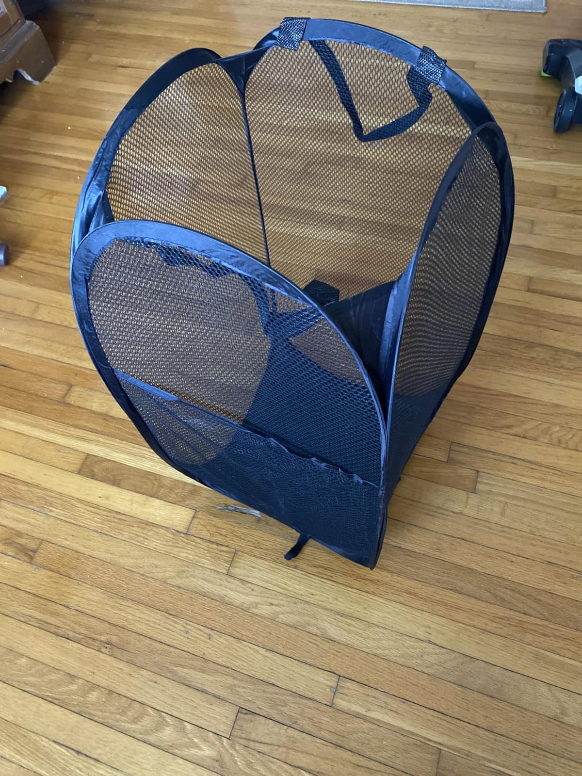 Pop Up Laundry Hamper, 70L Collapsible Mesh Basket with Side Pocket, Black customer photo 2