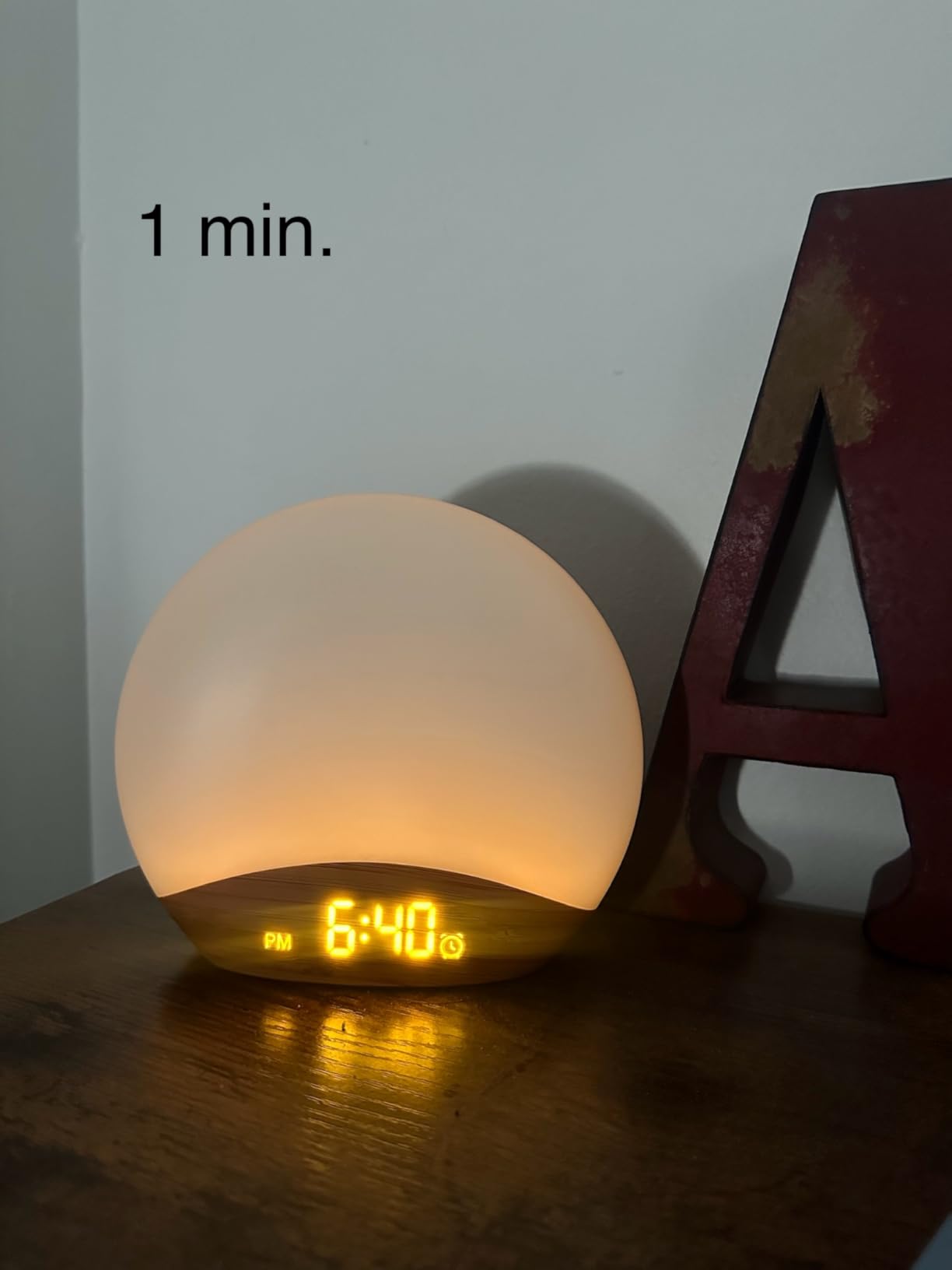 REACHER Wood Grain Sunrise Alarm Clock and Sound Machine Nightlight customer photo 1