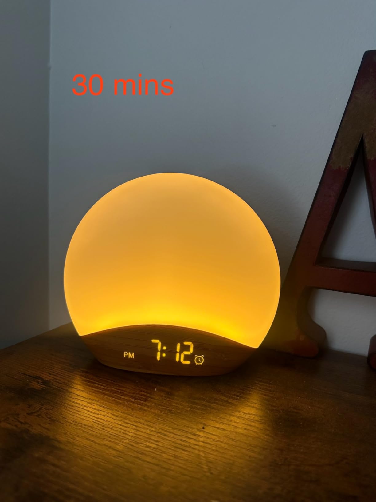 REACHER Wood Grain Sunrise Alarm Clock and Sound Machine Nightlight customer photo 2