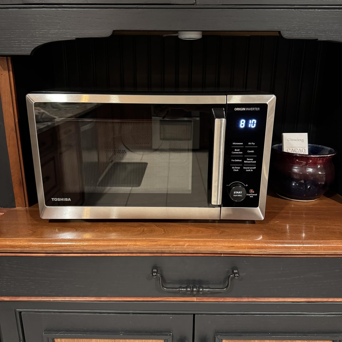 TOSHIBA Countertop Microwave Oven Air Fryer Combo, Inverter, Convection, Broil, Speedy Combi, Even Defrost, Humidity Sensor, Mute Function, 27 Auto Menus, 1.0 cu.ft, 1000W, Stainless Steel customer photo 2