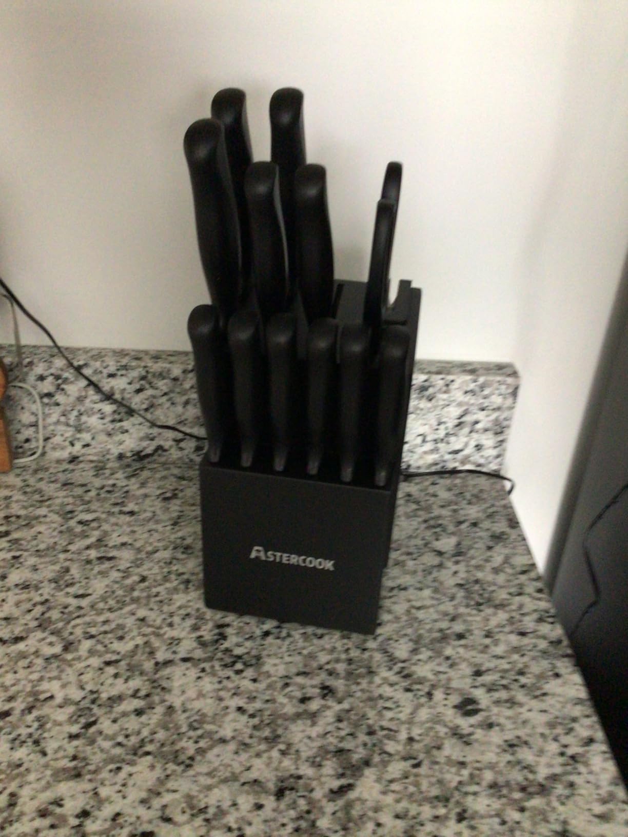 Astercook Knife Set for Kitchen with Block and Sharpener 15pcs German | Stainless Steel Kitchen Utensils Set Dishwasher Safe customer photo 2