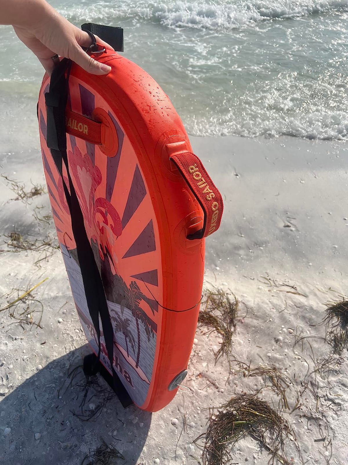 Tuxedo Sailor Inflatable Bodyboard - Beach Kids Surf Board - Ultra Lightweight PVC Core Body Board for Beach and Pool ,with Wrap Wrist Straps, Foldable, Perfect Surf for Teens and Adults customer photo 1