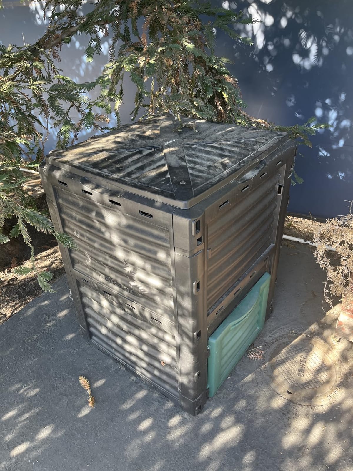 Goplus Compost Bin, Dual Chamber 34.5 Gal Compost Tumbler with 2 Rotating Chambers, Sliding Doors, High-Volume Outdoor Garden Composter, Rotating Composting Bin for Garden Yard, BPA Free customer photo 1