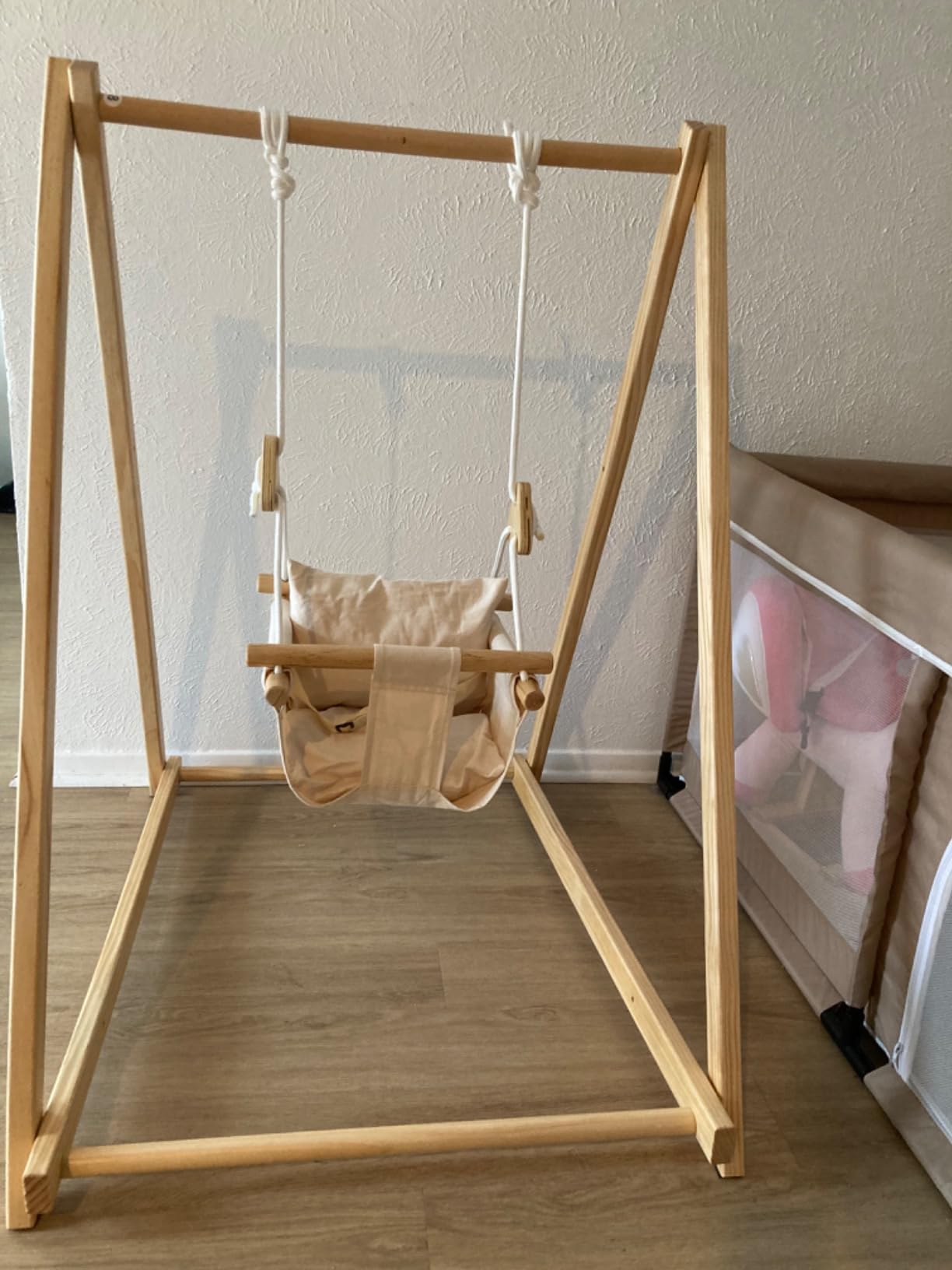 Avenlur Spruce Baby and Toddler Foldable Swing Set with Stand - Premium Montessori, Waldorf Style Self-Standing Indoor Swingset for Children 6m to 3 Yrs - Perfect for Home, Child Day Care, & Preschool customer photo 1