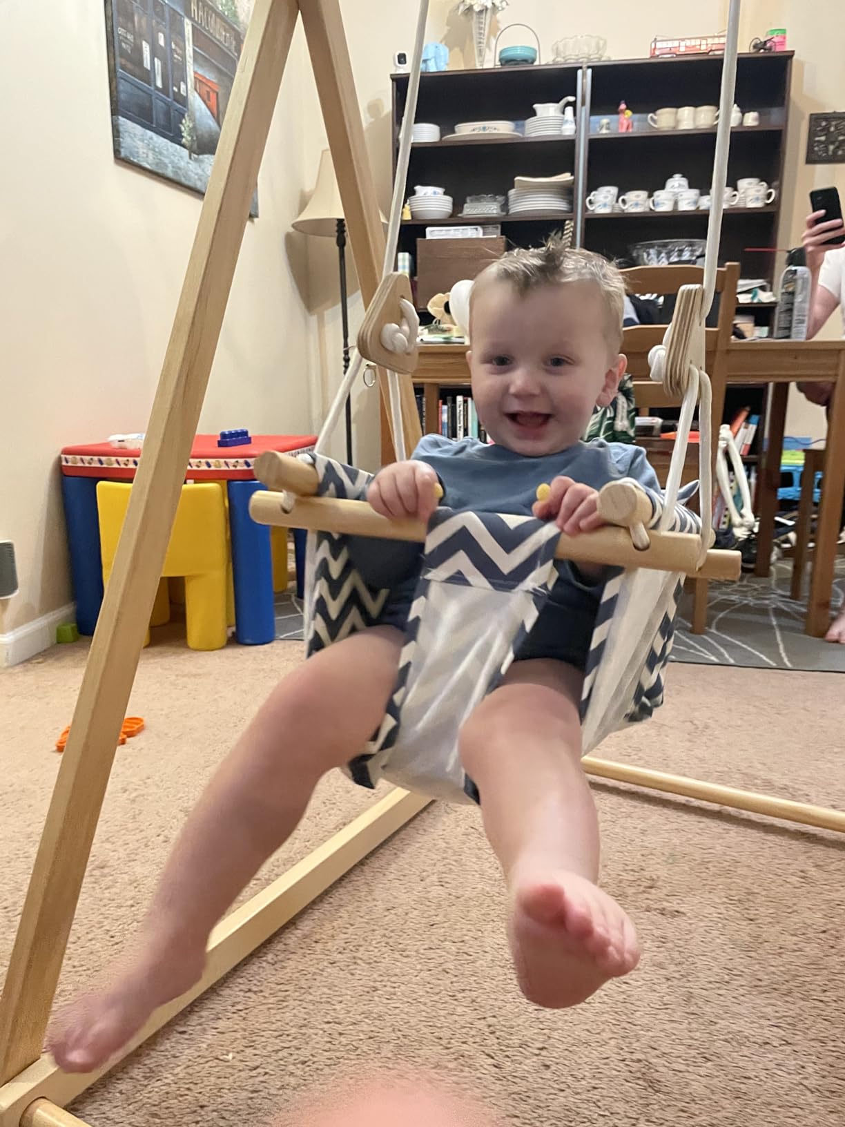 Avenlur Spruce Baby and Toddler Foldable Swing Set with Stand - Premium Montessori, Waldorf Style Self-Standing Indoor Swingset for Children 6m to 3 Yrs - Perfect for Home, Child Day Care, & Preschool customer photo 2