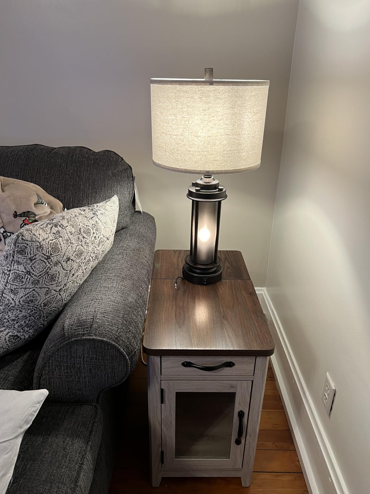 AIEAMPDO 25'' Set of 2 Farmhouse Table Lamps for Living Room with USB C+A customer photo 2