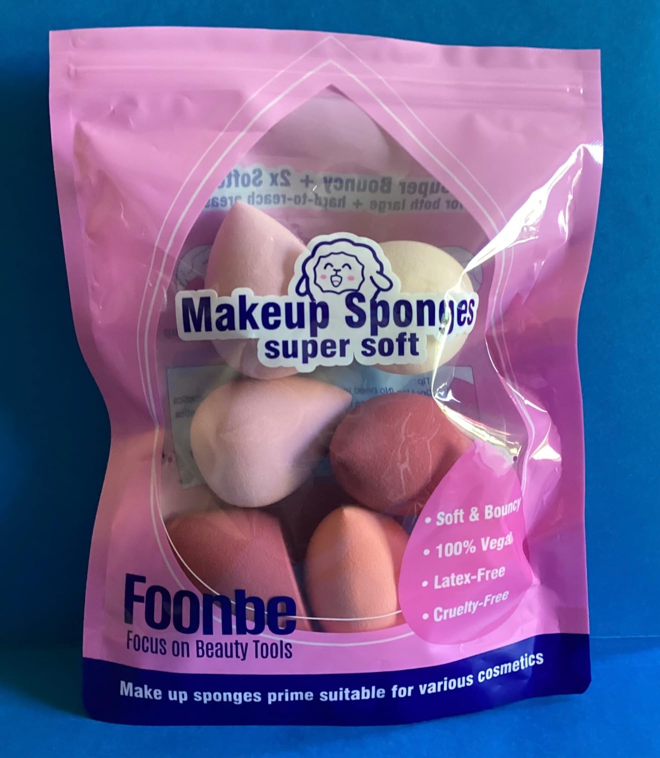 Foonbe Makeup Sponge Set, 7 Pcs Multi Colored Blender Sponges customer photo 1
