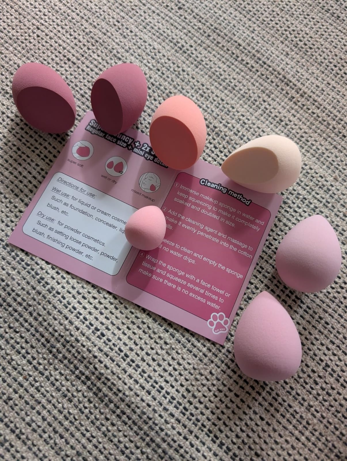 Foonbe Makeup Sponge Set, 7 Pcs Multi Colored Blender Sponges customer photo 2