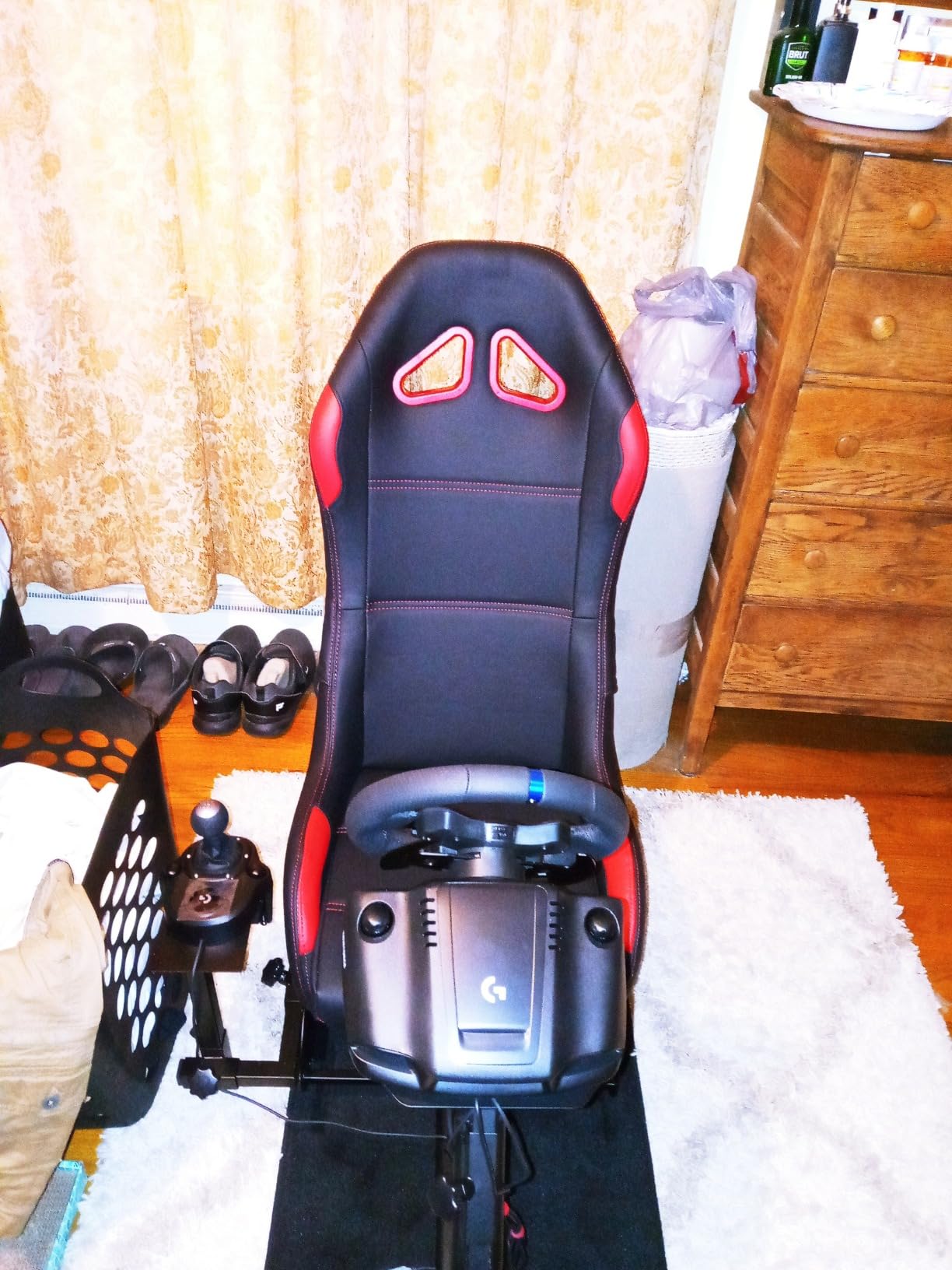 DIWANGUS Racing Simulator Cockpit, Foldable Steel Sim Rig with Seat | Adjustable Wheel Deck Height & Angle, Pedal Angle & Position, Foldable Frame, Fits Logitech, MOZA, Thrustmaster customer photo 2