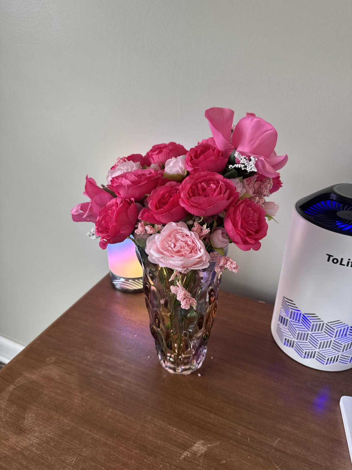 CEMABT Glass Vases for Flowers，Thickened 3.4 lb Morden vases for Tables Centerpieces, vase for Home Decor, Crystal,Colorful and Clear Rose Large Vases Christmas Day Gifts(Heavy Duty) customer photo 1