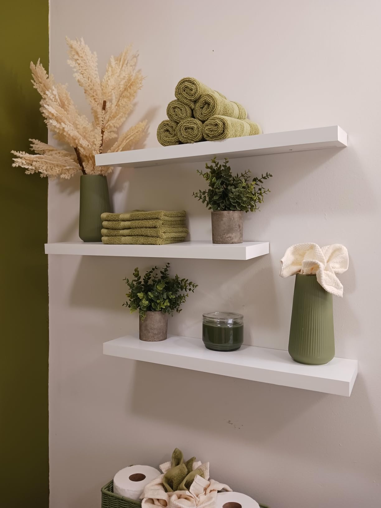 White Ceramic Vase, GUKJOB Small Cute Flower Vase for Pampas Grass, Home, Living Room, Dining Table, Farmhouse, Office Decor, Bedroom, Table, and Kitchen Shelf (White) customer photo 2