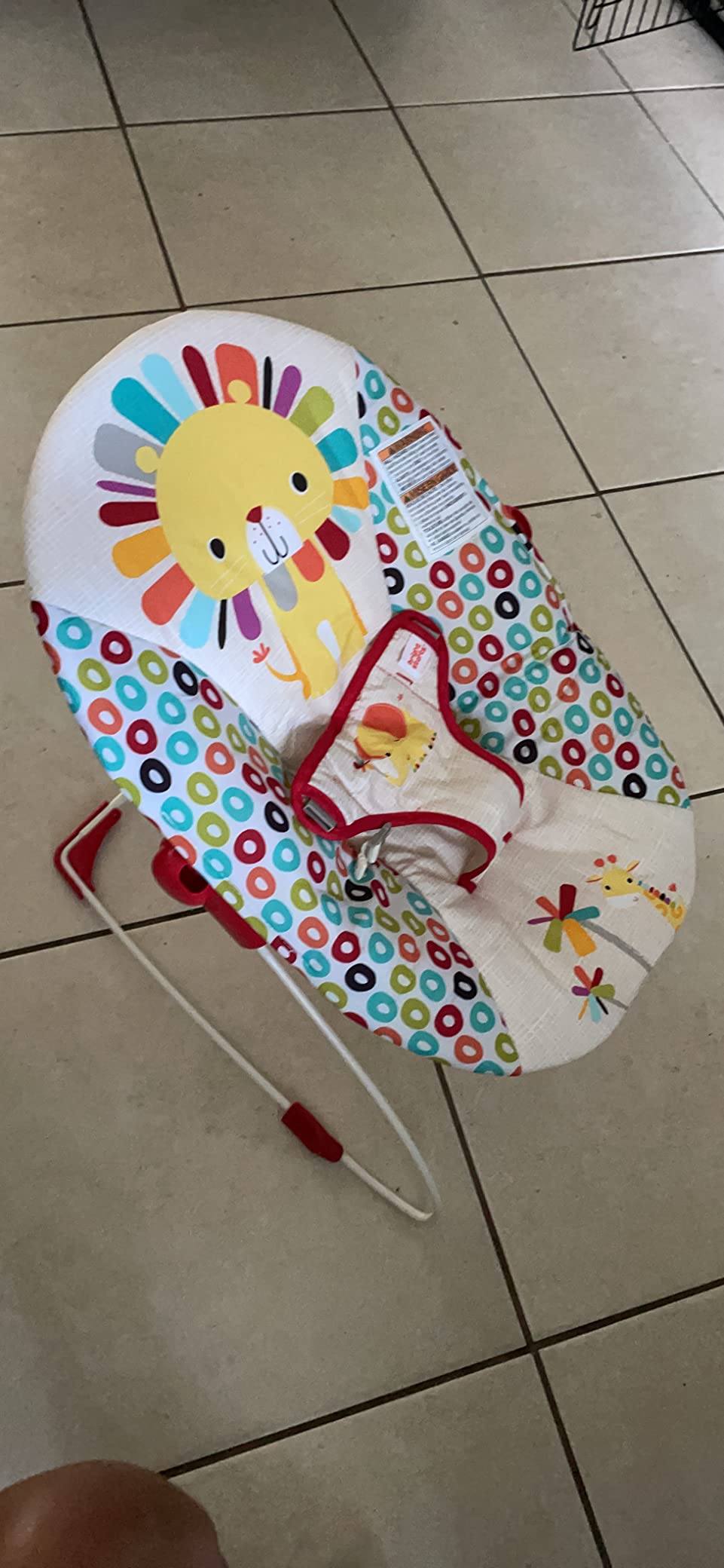 Bright Starts Pink Paradise Portable Baby Bouncer with Vibrating Infant Seat and -Toy Bar, Max Weight 20 lbs., Age 0-6 Months customer photo 2