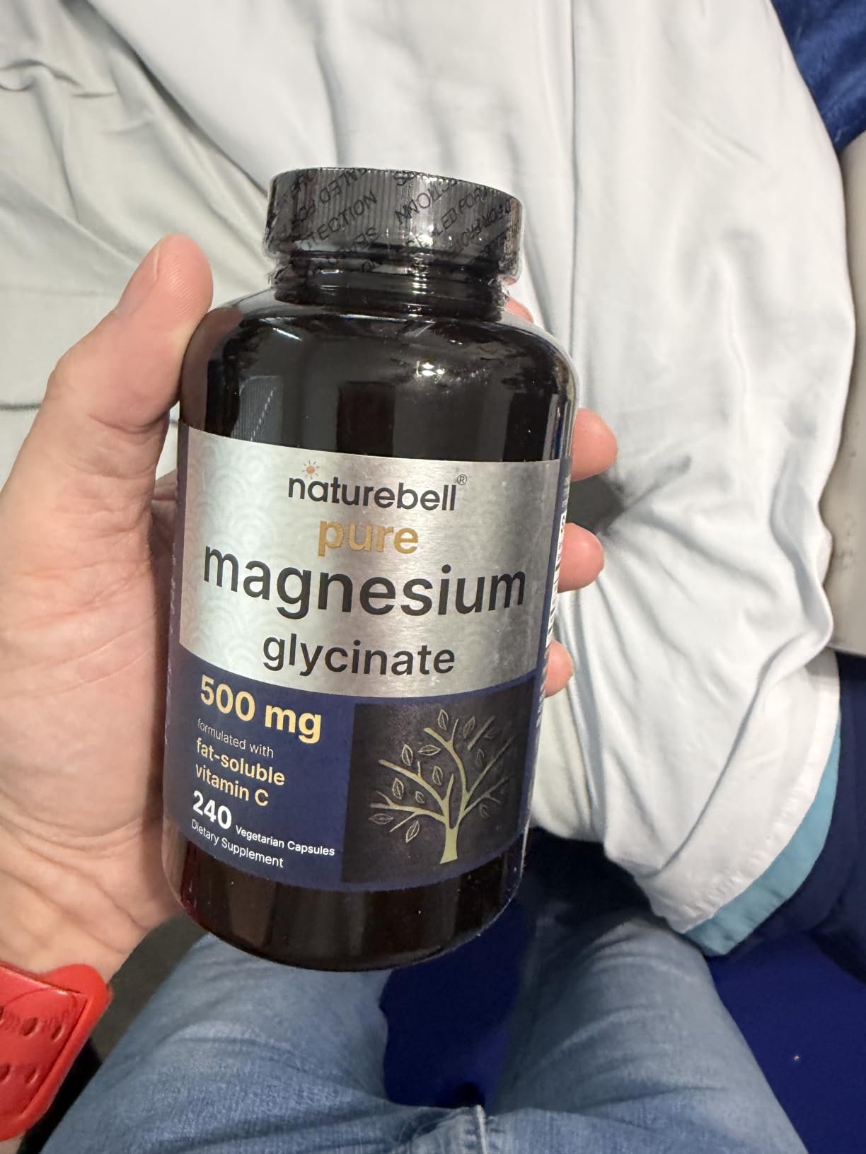 NatureBell Pure Magnesium Glycinate 500mg Per Serving, 240 Veggie Capsules customer photo 2
