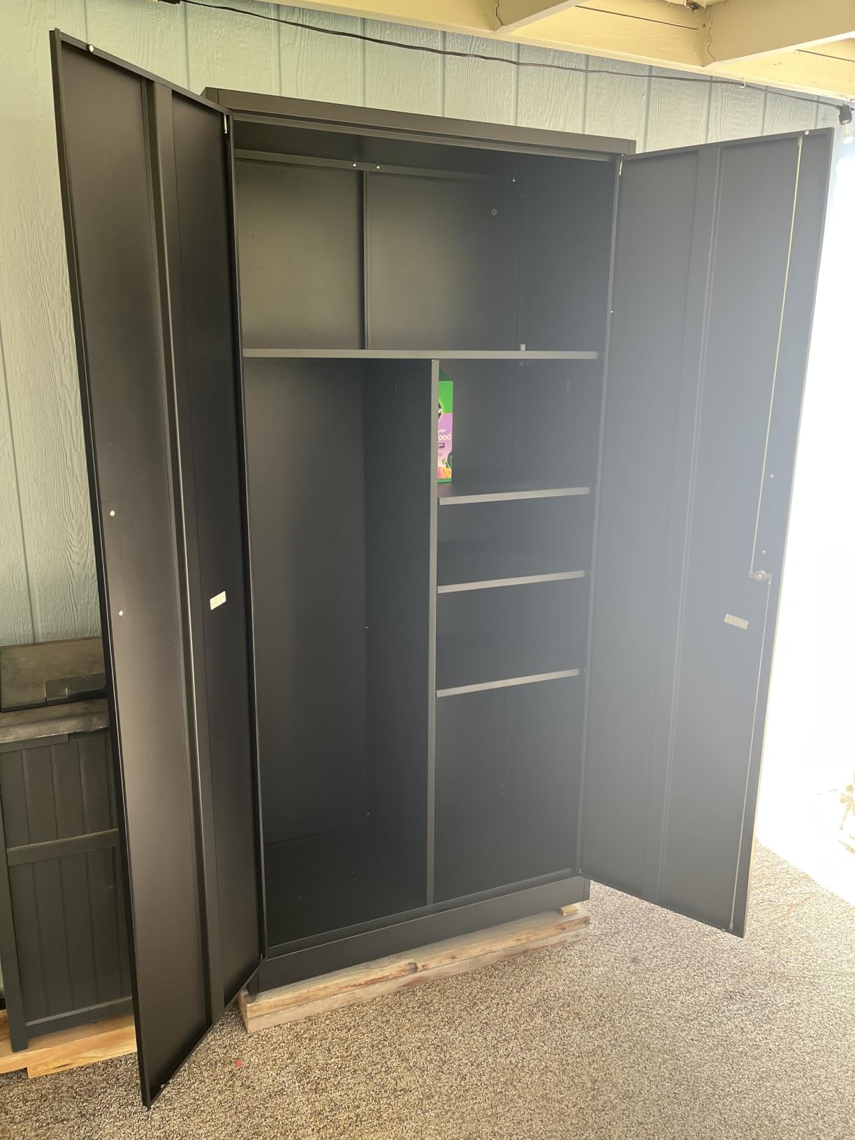SISESOL Wide & Deep Metal Storage Cabinet with 2 Doors and 5 Adjustable Shelves, 72x36x18 Garage Storage Cabinet, Tall Black Locking Metal Cabinets with Lock, Steel Locked Cabinets for Home, Office, Garage customer photo 2