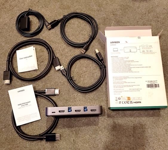 UGREEN HDMI KVM Switch 1 Monitor 2 Computers, Aluminum, 4K@60Hz, 4 USB 3.0 customer photo 2
