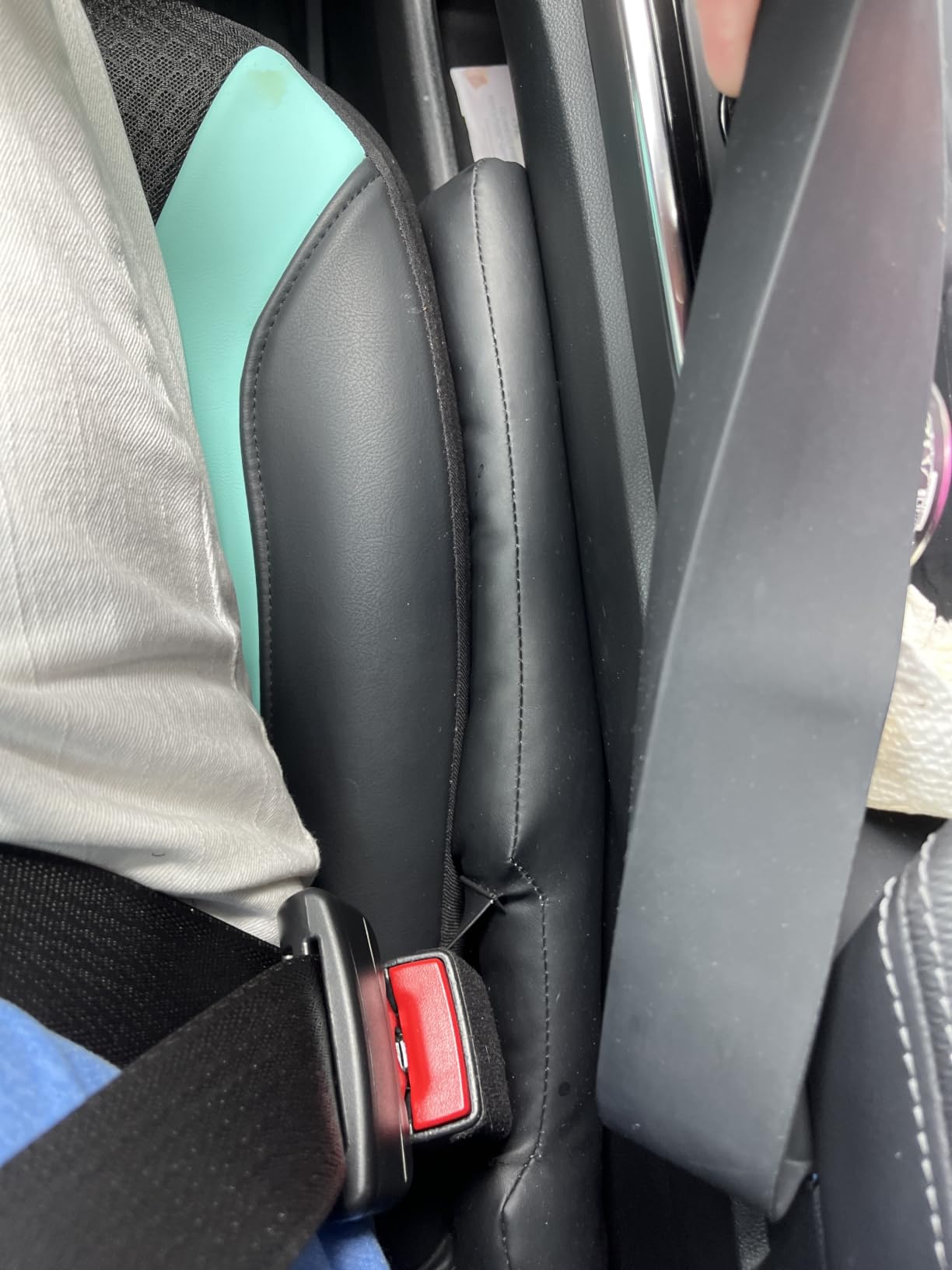 Leather Car Seat Gap Filler Universal for Car Truck SUV to Block The Gap Between Seat and Console Stop Things from Dropping 2 Sets Black customer photo 1