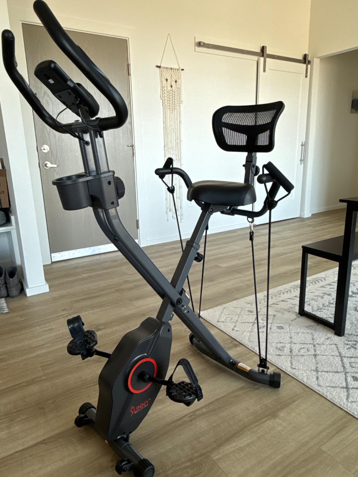 Sunny Health & Fitness Smart Foldable Magnetic X-Bike, Low-Impact Workouts customer photo 2