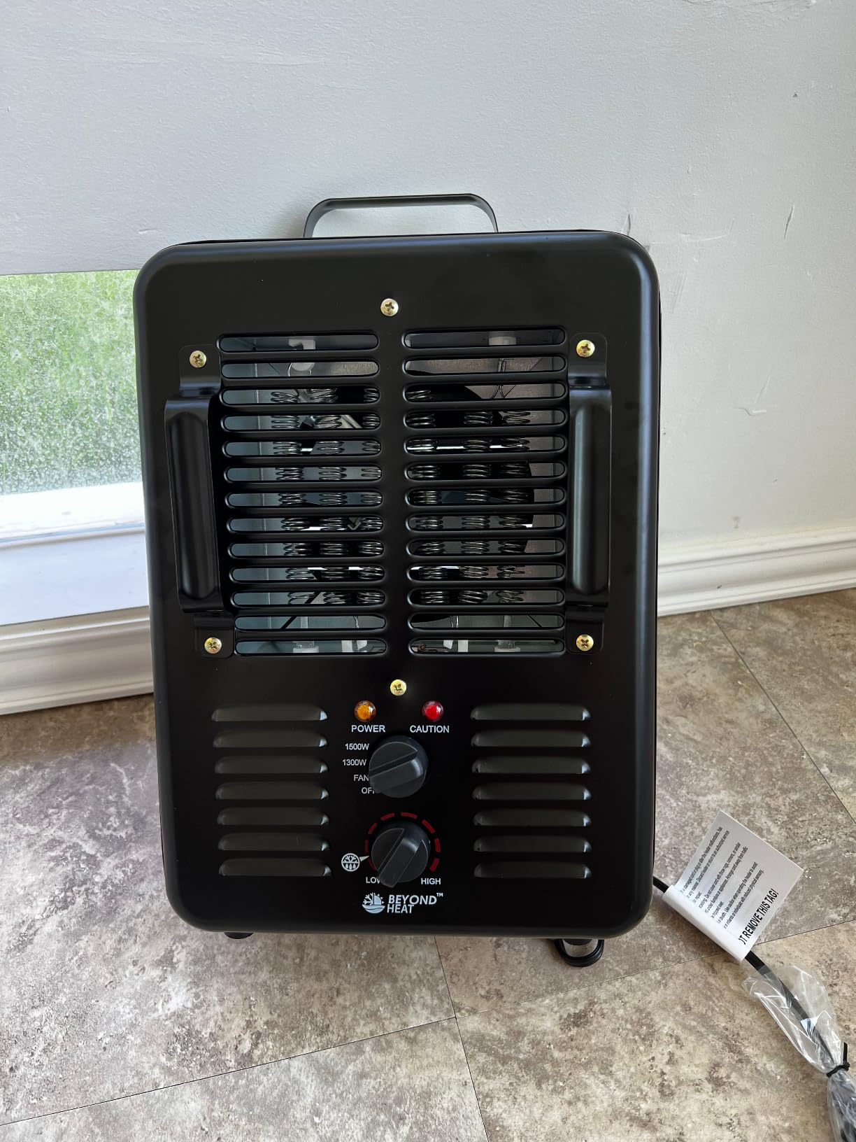 BEYOND HEAT 1500W Milkhouse Space Heater with Thermostat, Black-1 Packs | Portable Electric Heater with 2 Heat Settings and Fan only Mode, Tip-over Shut-off, Overheat Protection, Anti-freeze Setting customer photo 1