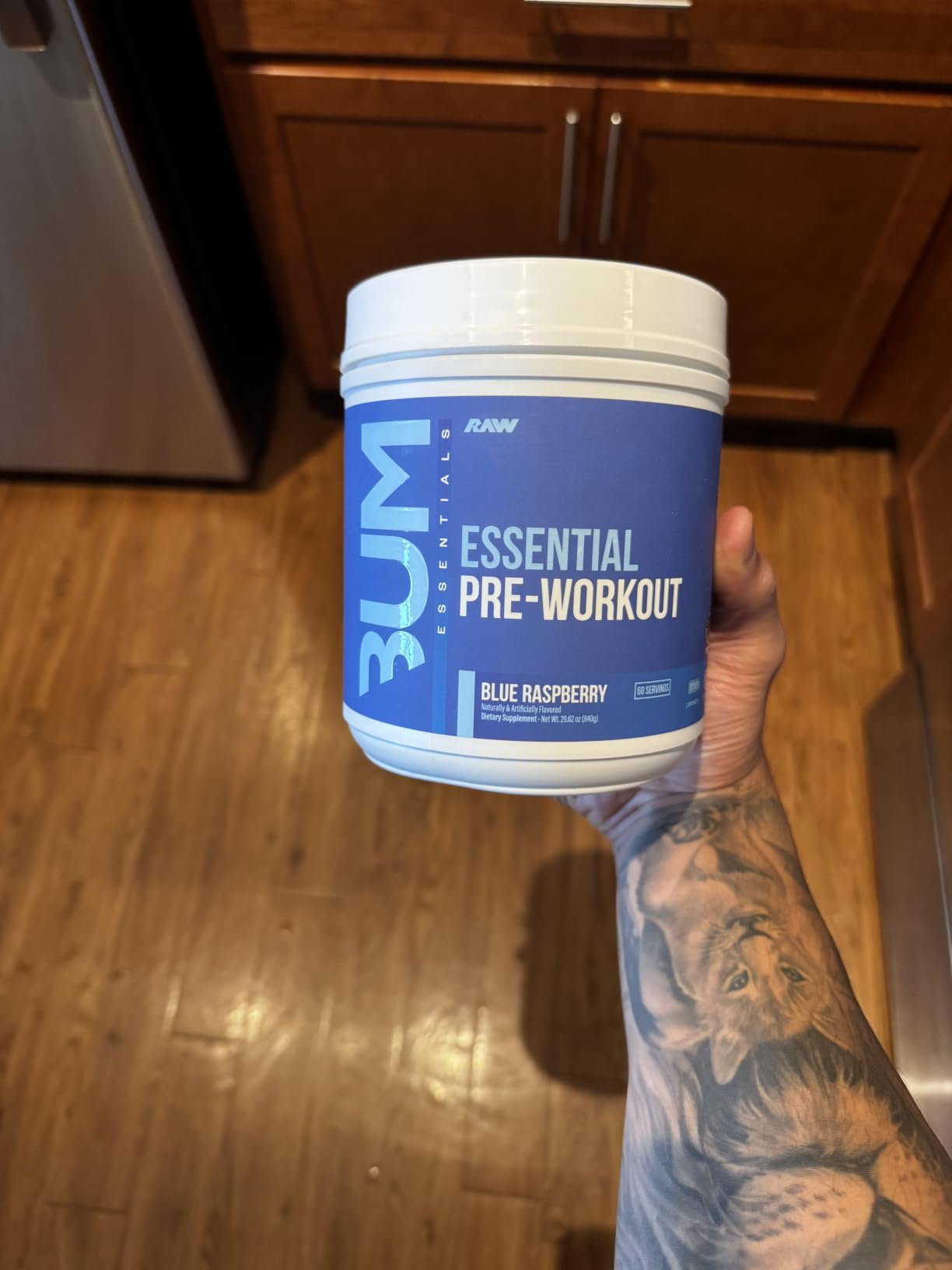 RAW Nutrition - Essential Pre - Chris Bumstead Pre Workout Formula, Sports Nutrition Pre-Workout Powders | Men & Womens Drink, Energy Powder for Working Out (Blue Raspberry) customer photo 2