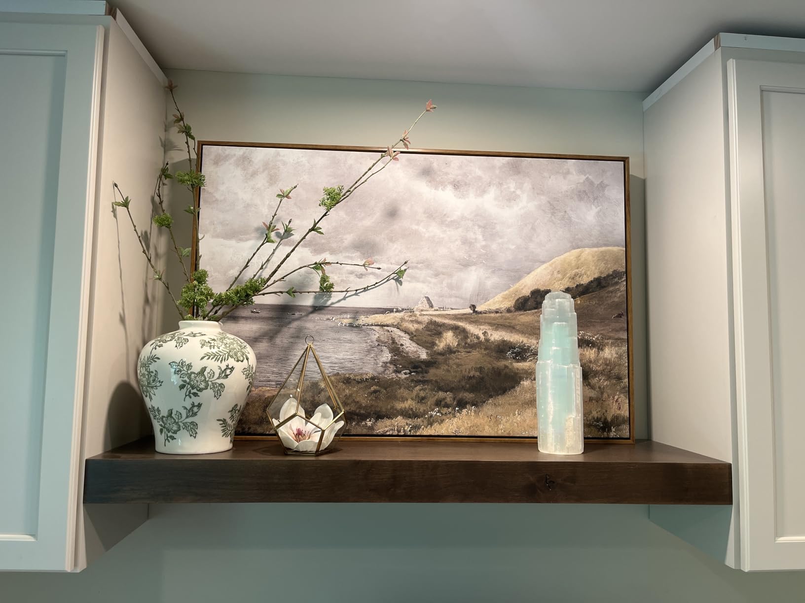 InSimSea Framed Canvas Wall Art Vintage Decor, Framed Vintage Landscape Canvas Wall Art, Wild Field Oil Painting Prints, Cottagecore Bedroom Bathroom Office Decor, 24