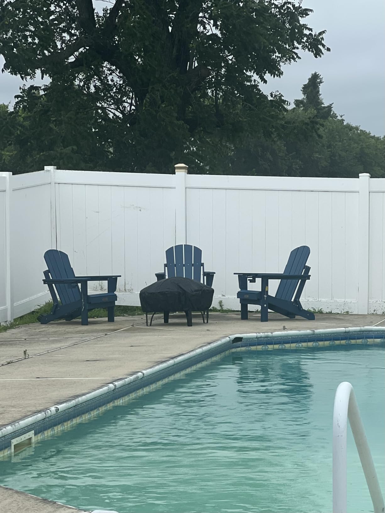 SERWALL Folding Adirondack Chair Set of 4 with Cup Holder for Fire Pit-Blue customer photo 2